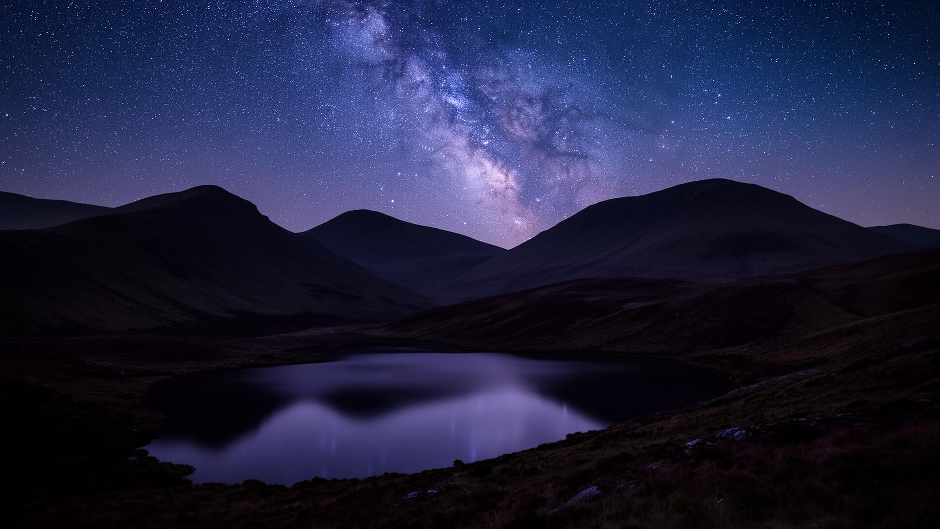 The Comeragh Mountains under a clear night sky
