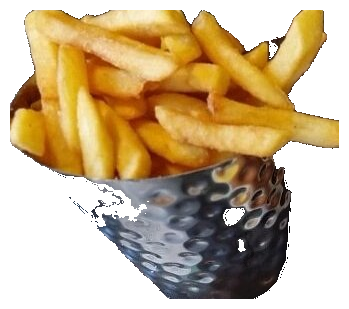 Crispy hand-cut chips in a metal basket